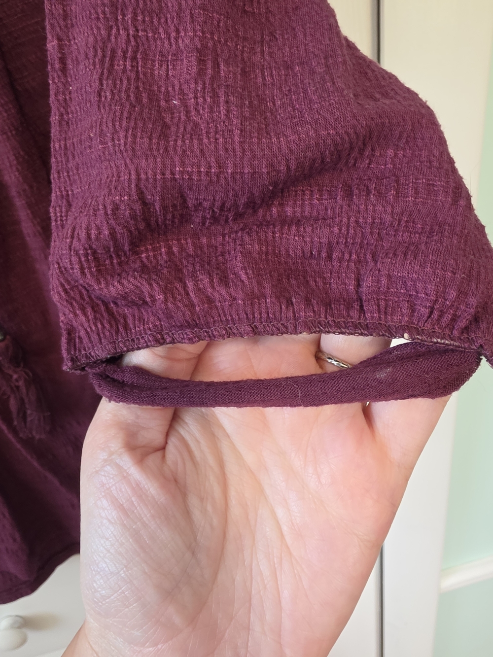Faded Glory Boho Lace Peasant Top - Plum Purple Size 3X - Picture 4 of 5